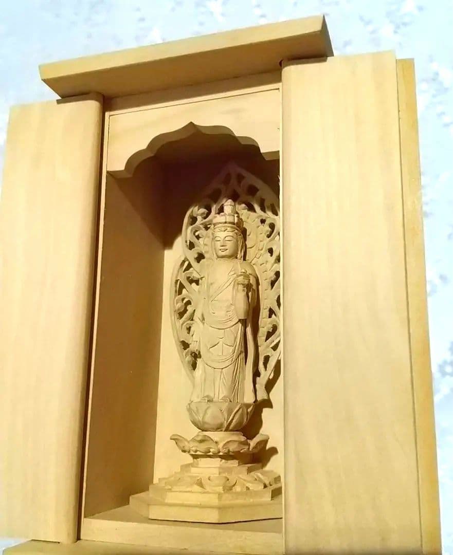 十一面観音菩薩像【極小】#406 厨子入り 木彫 仏像