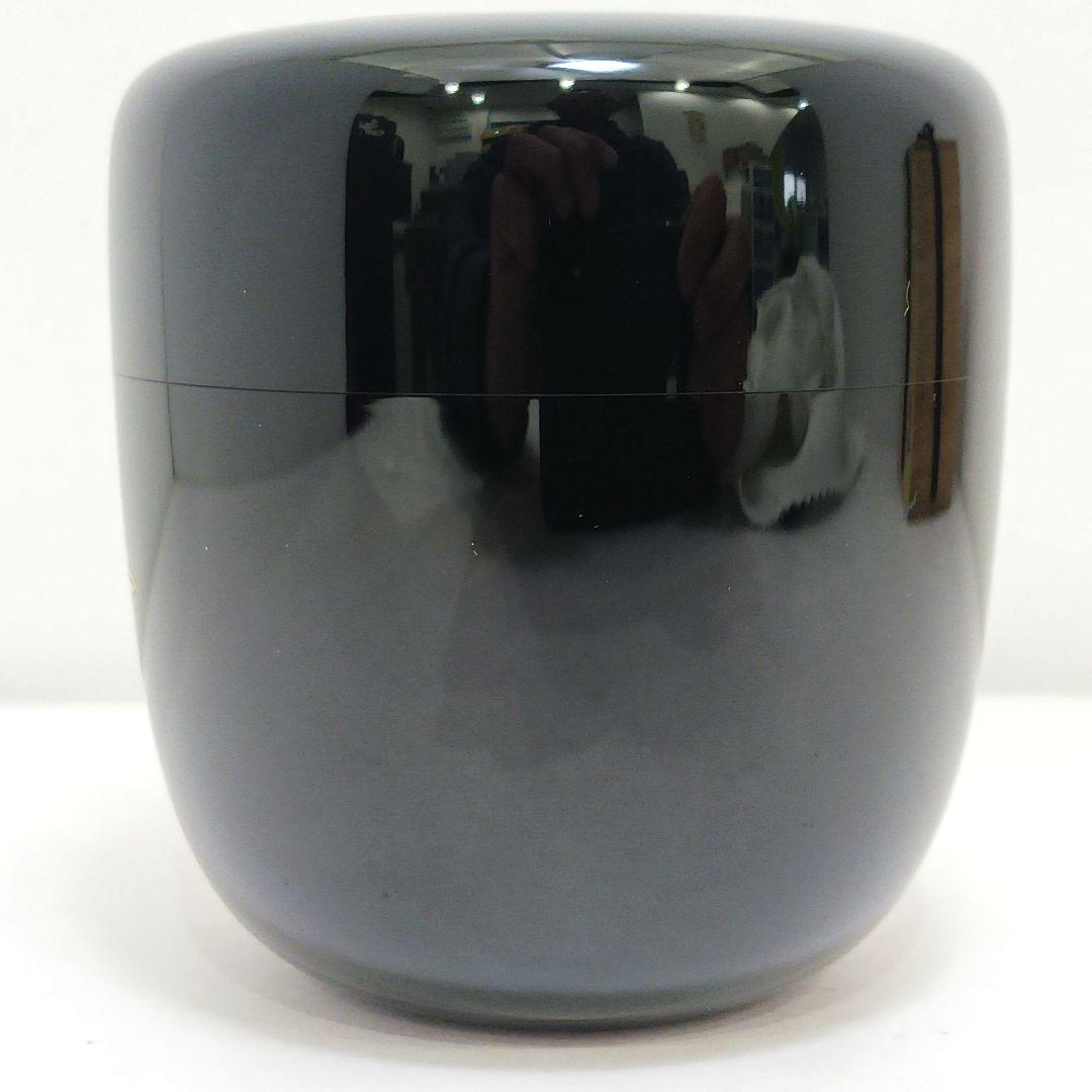 Y3031-2 茶道具 加賀蒔絵師 竹内幸斎作 立雛蒔絵 中棗 共箱　#13