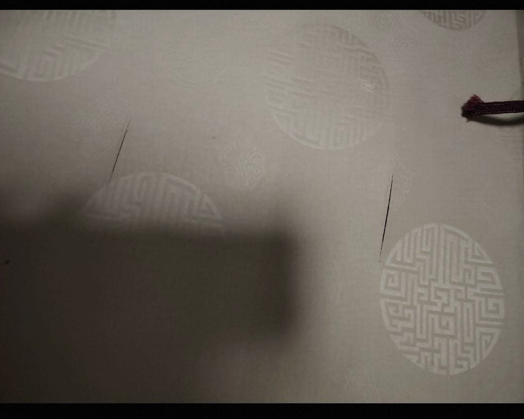 掛軸　花鳥画　松鶴延年図　絹本　手描き　美品