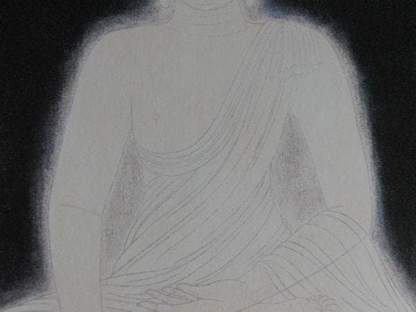 畠中光享、【成道仏】、希少な額装用画集より、状態良好、新品額装付