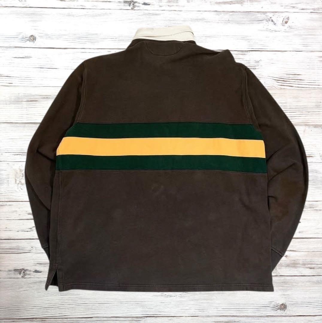 Ralph Lauren ラガーシャツ 刺繍ロゴ ボーダー XL 0104