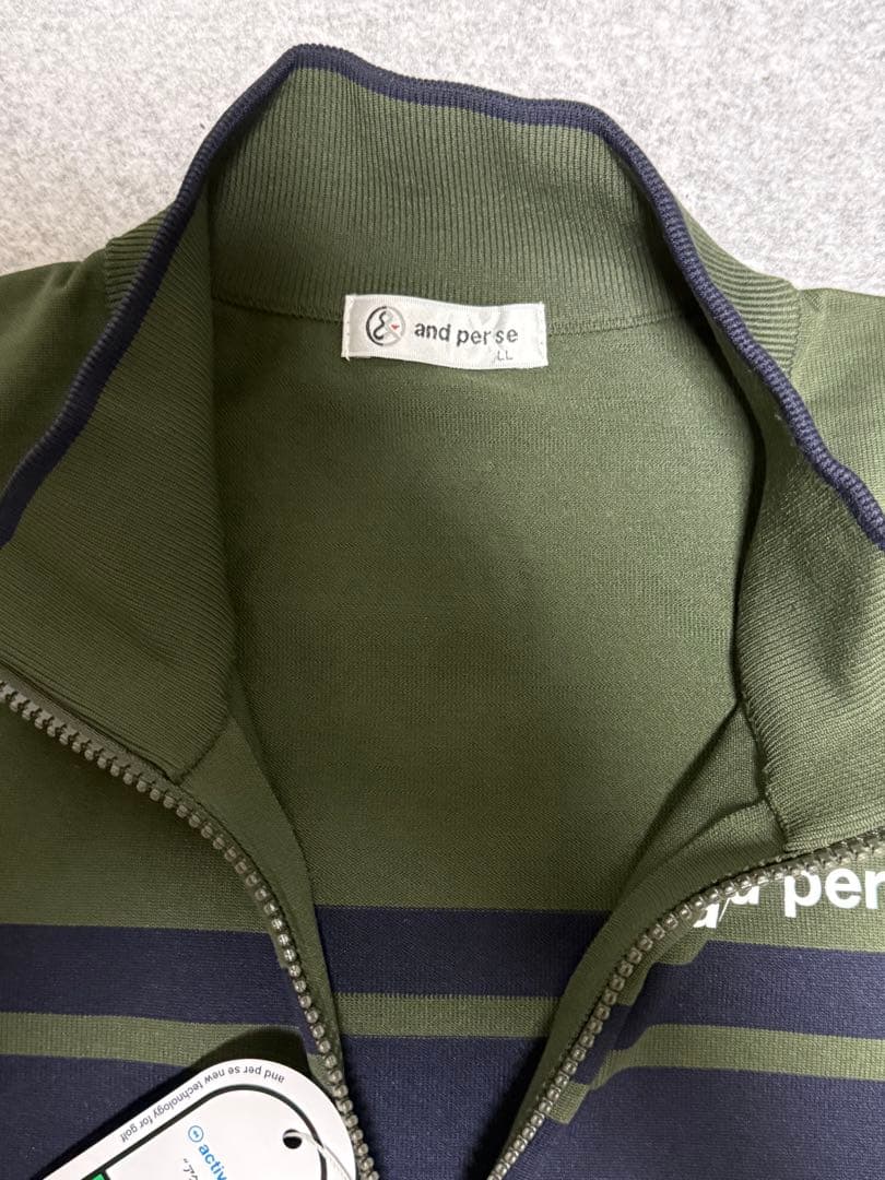 and per se ジップアップ アクティブニットブルゾン LL