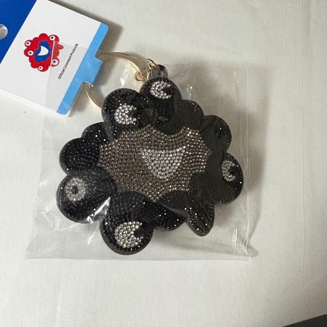 黒　ミャクミャク　ラインストーンマスコットキーホルダー　万博