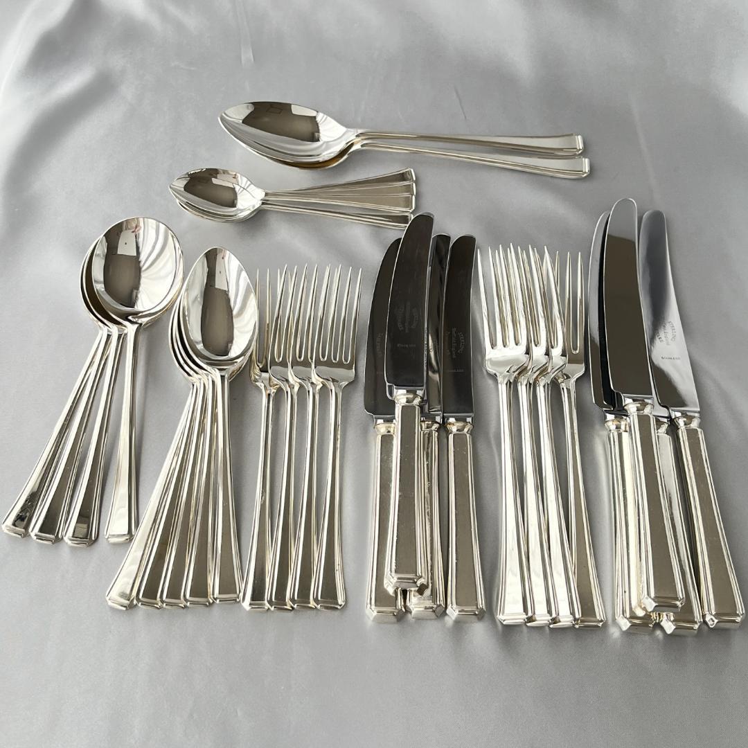 【英国】 アールデコ ディナーセット 4名用30本組 A1プレート