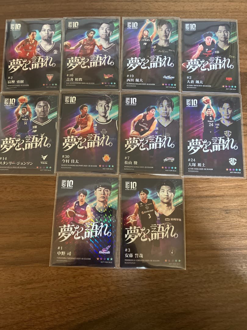 Bリーグ　特別特典　選手カード　10選手