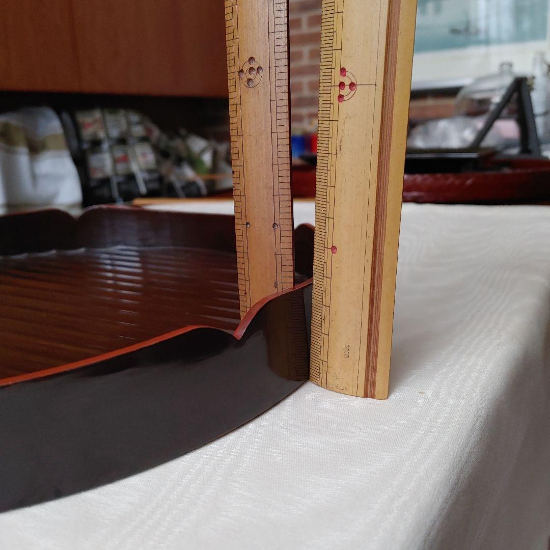 値下げ　花形盆　真塗　木製　茶道具　約29cm