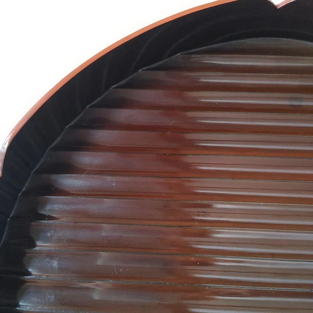 値下げ　花形盆　真塗　木製　茶道具　約29cm