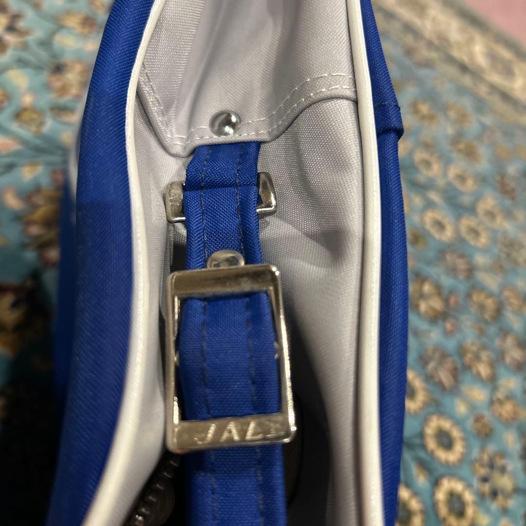 JALノベルティバッグ　ショルダーバッグ　ブルー　青　レトロ　底板付