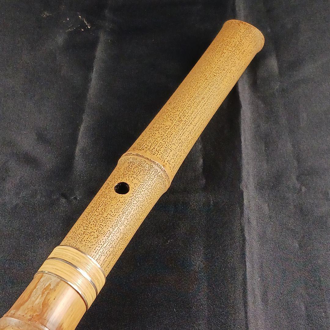 Y3110-3 琴古流 尺八 銀三線 全長54㎝ 古竹製