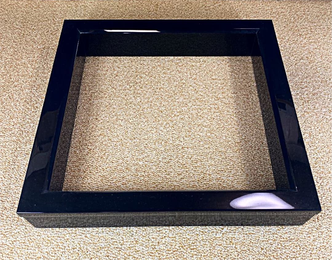 [茶道具] 輪島塗　弘悦作　真塗炉縁　(共箱) ○