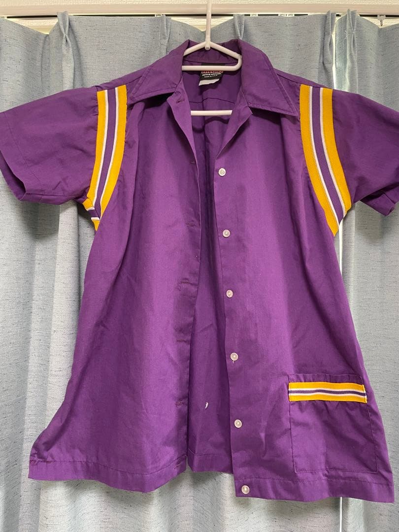 レア！90s USA製HILTON ボウリングシャツ 紫