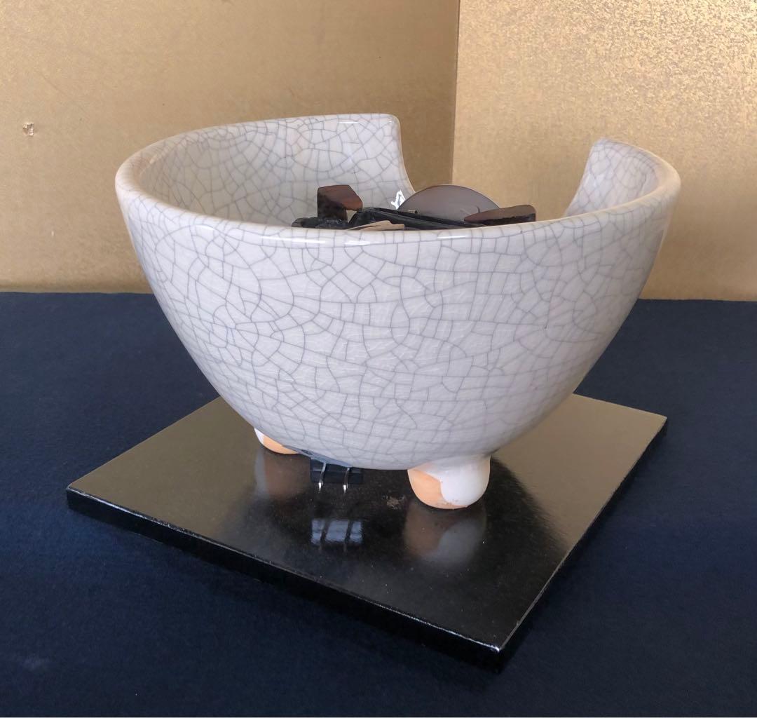 《R》茶道具 野々田式 風炉型電熱器 白さつまB 元箱　260114き3