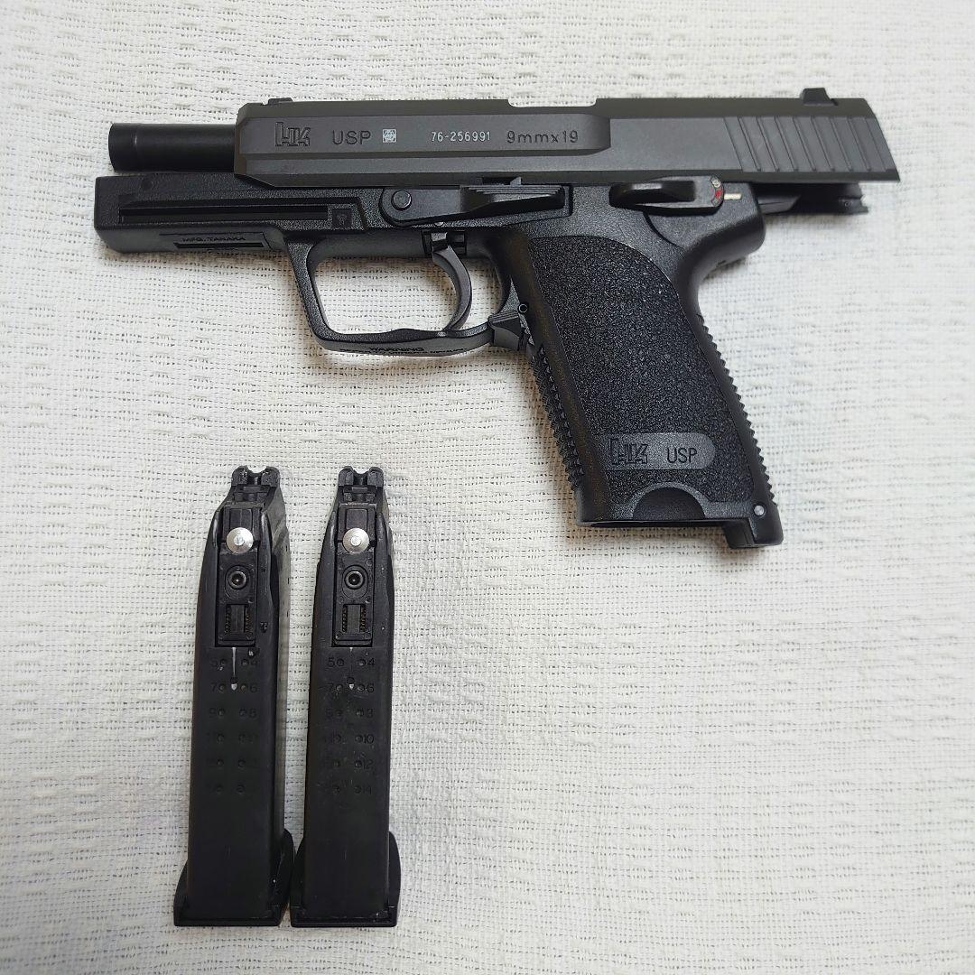 【美品】タナカワークス HK USP ガスブロ エアガン スペアマガジン付