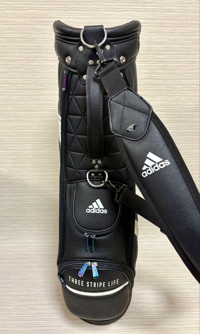 adidas Three Stripe Life キャディバッグ　黒