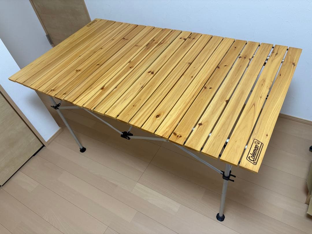 Coleman ナチュラルウッドロールテーブル120
