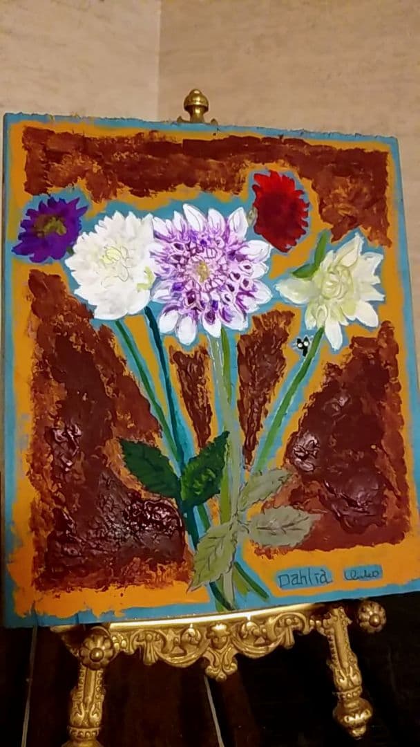 猫の絵　ダリアシリーズ