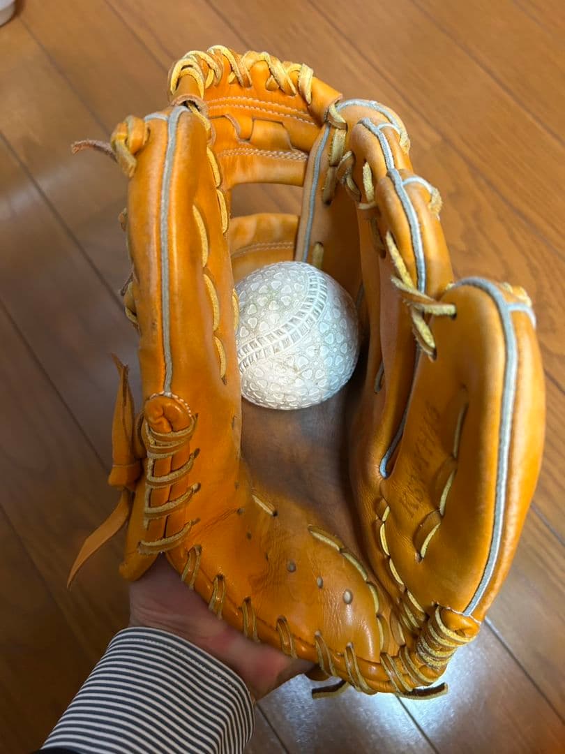 スラッガー　内野手用　オレンジ レザー 軟式グローブ