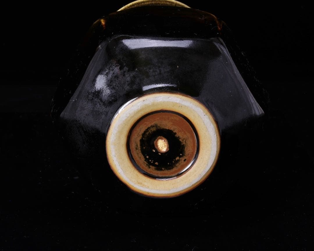 一宮窯 伊藤哲滋作『窯変面取 花瓶』共箱 真野山焼 花入 飾壺 日展会友 作家物