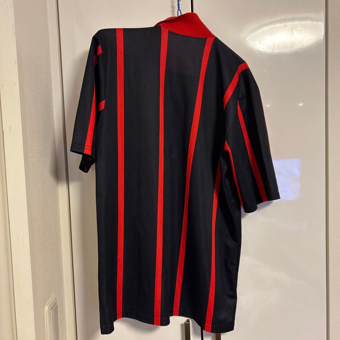 ASICS ストライプ ポロシャツ ネイビー/レッド