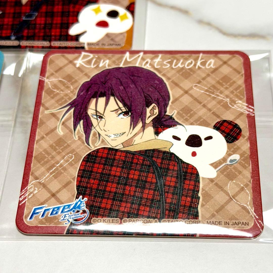 Free! 喫茶イワサメ パルコカフェ　コースター 遥 凛 百太郎 3枚セット