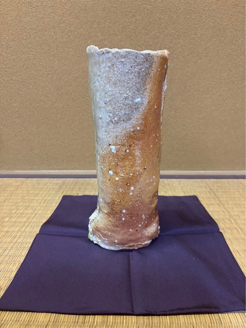 立花大亀　自作　信楽花入　巻ずし　寺垣外窯　杉本貞光　信楽焼