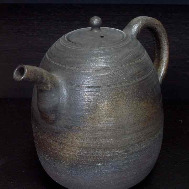 小川甚八 焼締水注（急須） 笠間