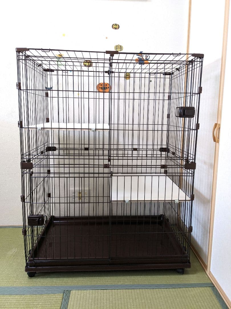 アイリスオーヤマ 猫用 コンビネーションサークル ケージ 棚付き