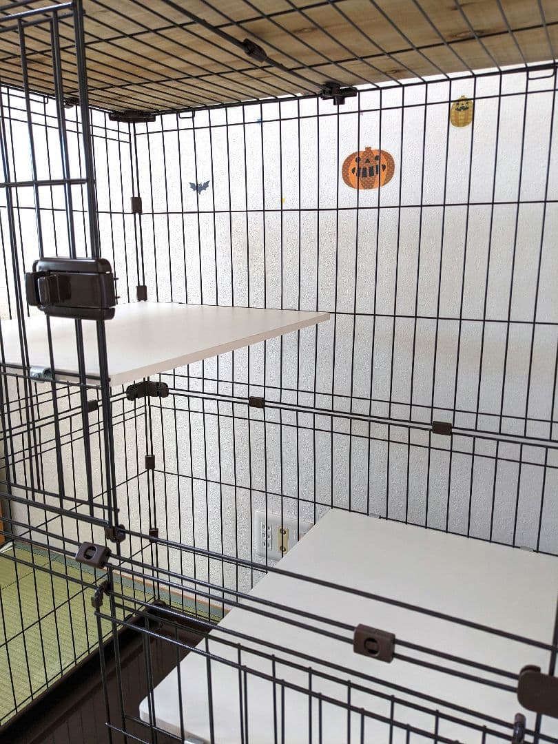 アイリスオーヤマ 猫用 コンビネーションサークル ケージ 棚付き