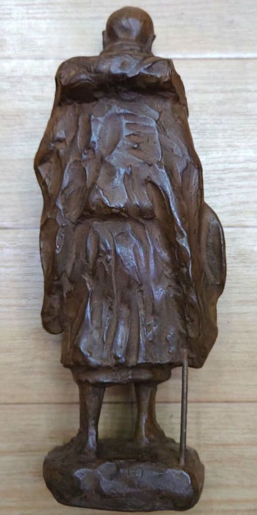 大値下げ◆良寛和尚【たくはつ良寛】滝川毘堂 作◆ネオブロンズ像◆共箱.栞.布付き