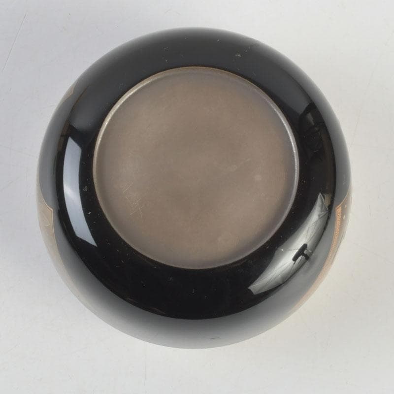 茶道具　高崎秋峰作　螺鈿装飾　扇面蒔絵　内銀溜　平棗　共布共箱　V　9695