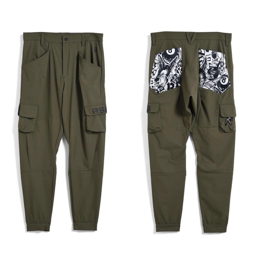 新品 ラッセルノ ゴルフ カーゴ ロングパンツ カーキ XL 6 カーゴパンツ