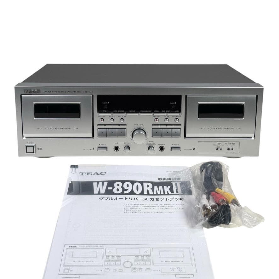 優良美品 TEAC ダブルオートリバースカセットデッキ W-890RMK2-S