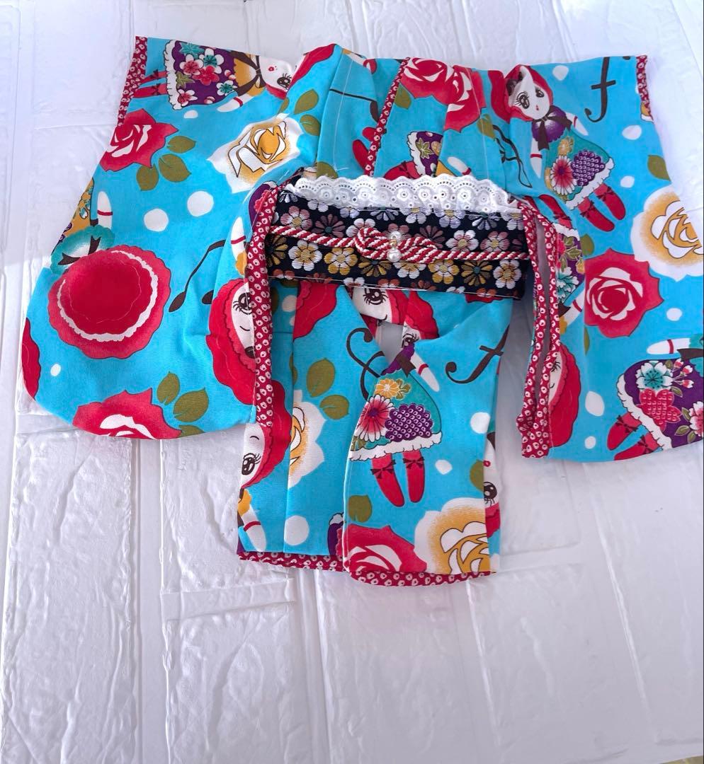 犬猫着物♡簡単に着れる着物帯付き 七五三　正月撮影会　振袖ひな祭り 人気の人形柄