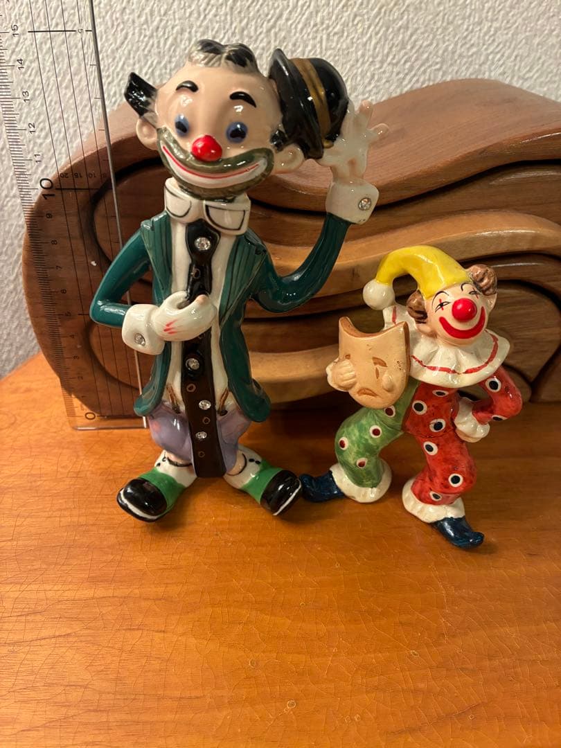 ビンテージ50s ミッドセンチュリー ジェスチャー　ハーレクイン　ピエロ　レトロ