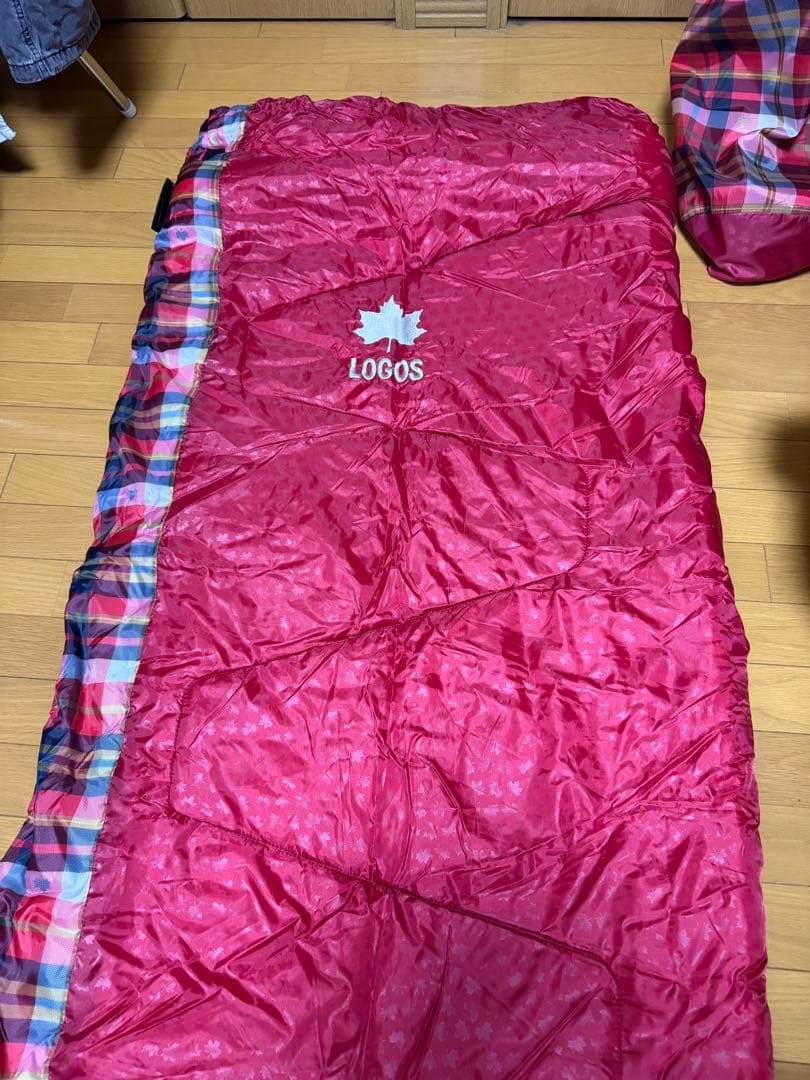 LOGOS 丸洗いスランバーシュラフ -2 赤/チェック柄　2個セット　連結可能