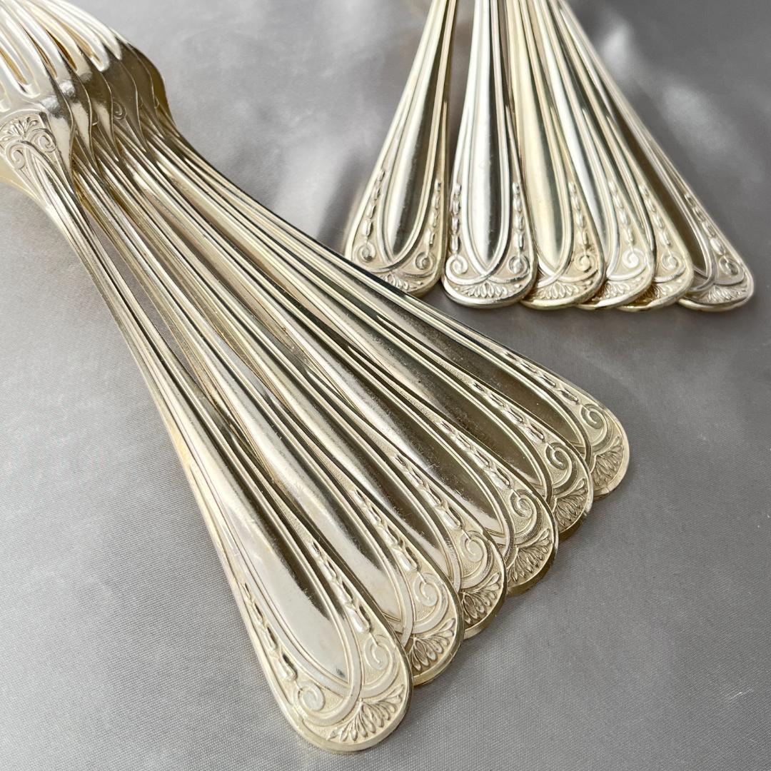 【仏蘭西】 レリーフ ディナーサイズカトラリーセット12本 アールヌーボー