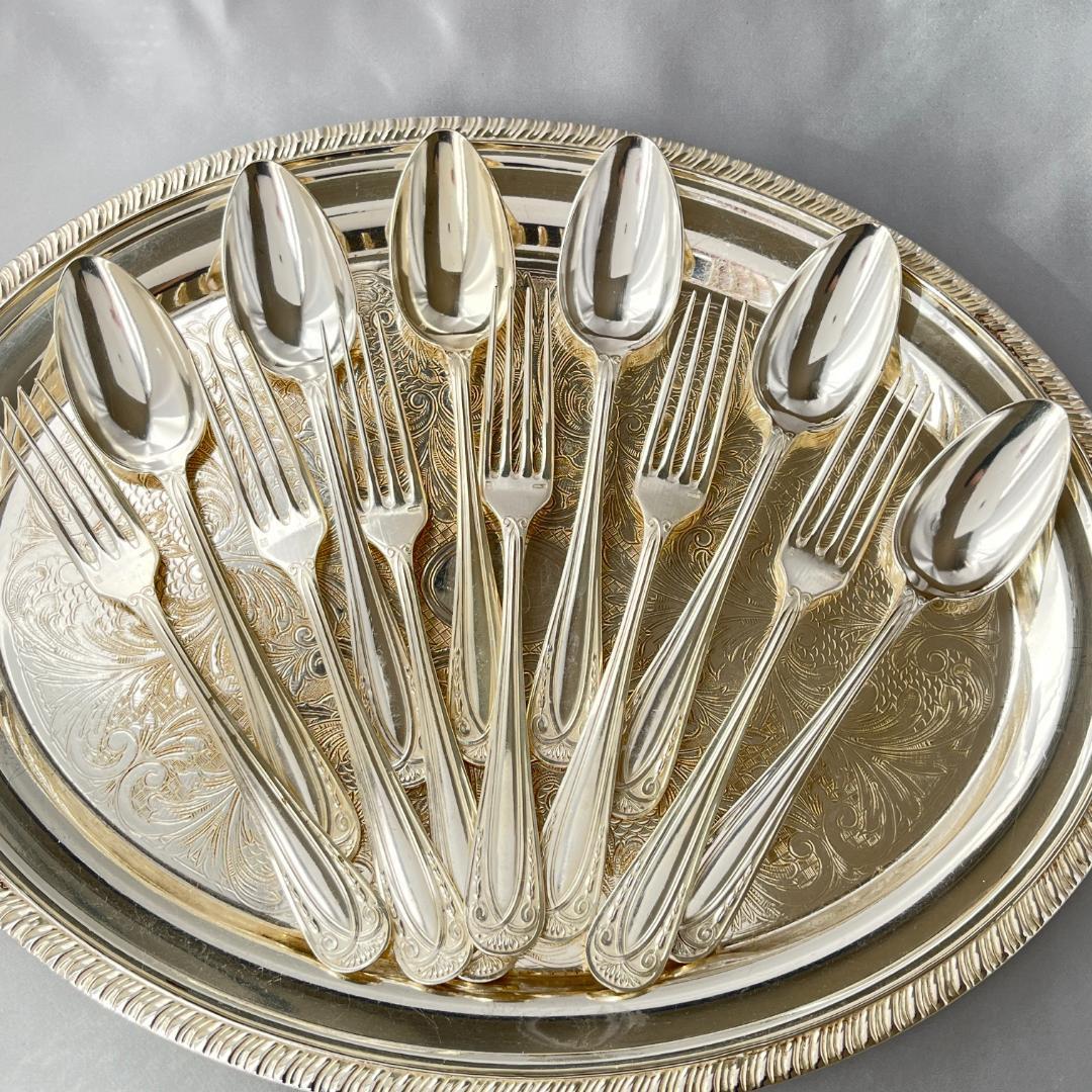 【仏蘭西】 レリーフ ディナーサイズカトラリーセット12本 アールヌーボー