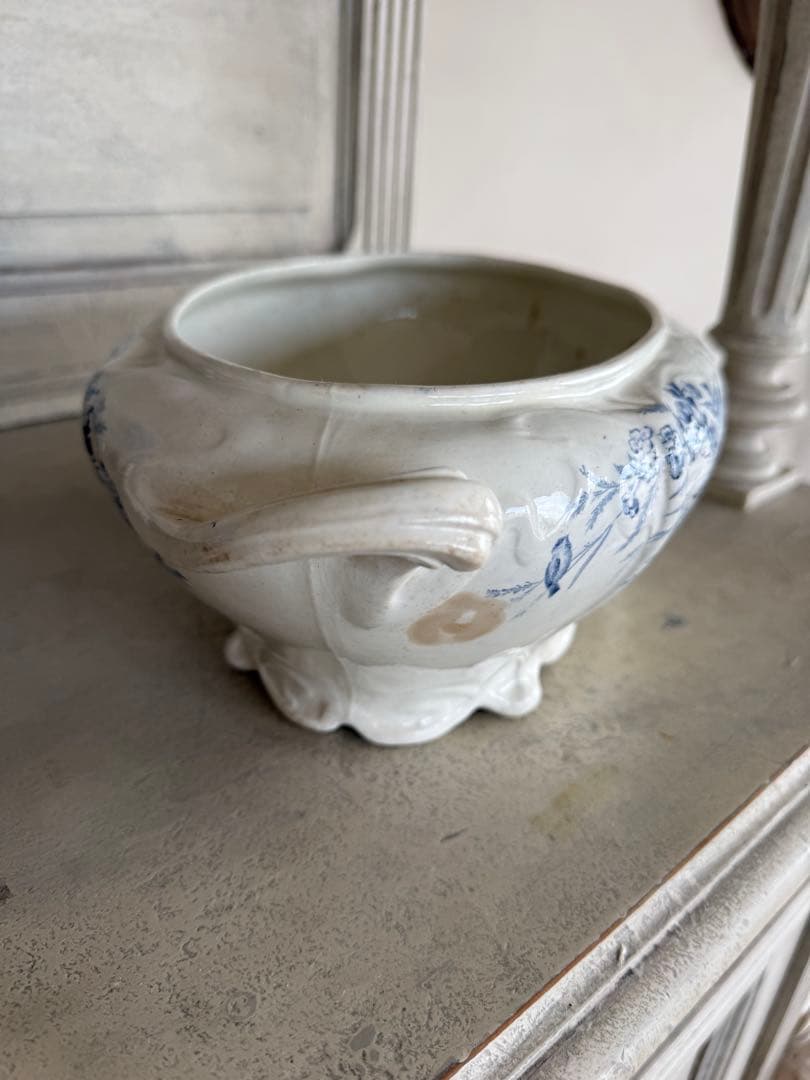 フランスアンティーク陶器クレイユモントローlinotteレアなスーピエール