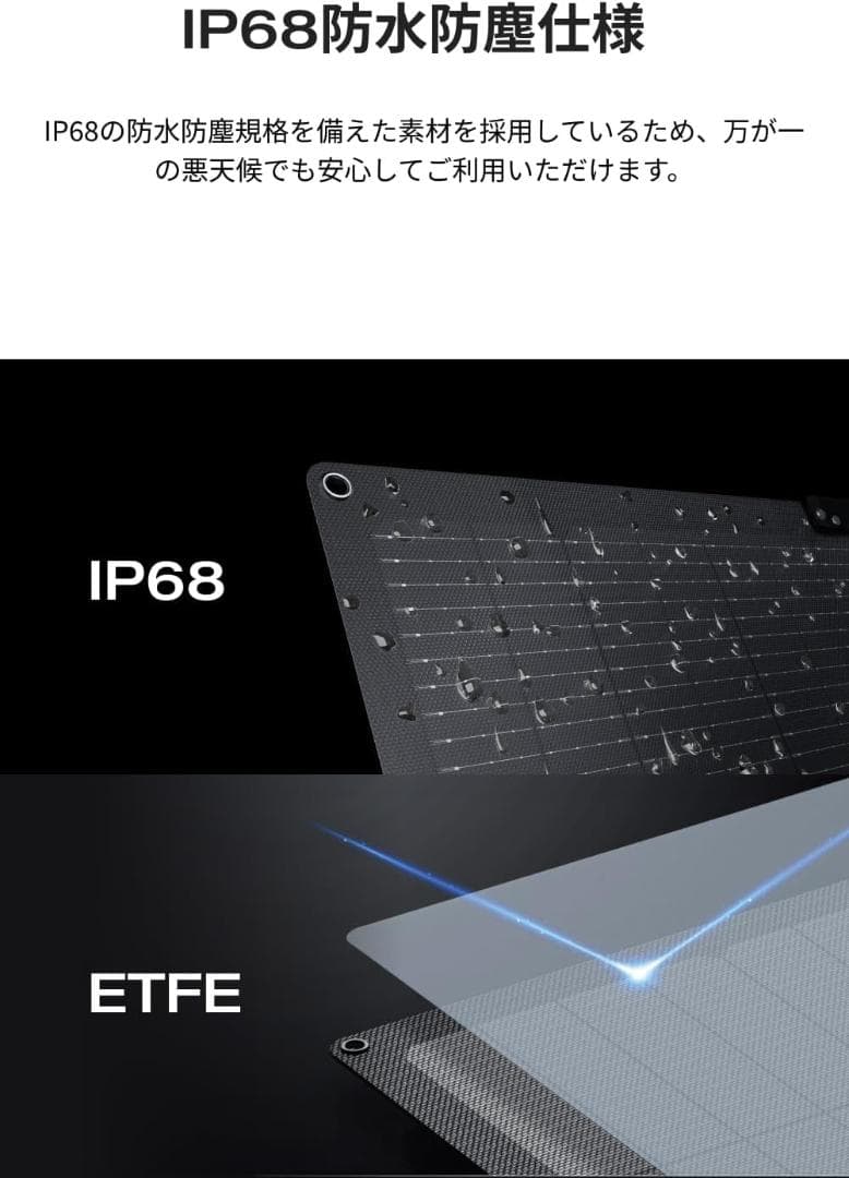 EcoFlow 220W片面ソーラーパネルGen2 太陽光発電 25%高変換効率