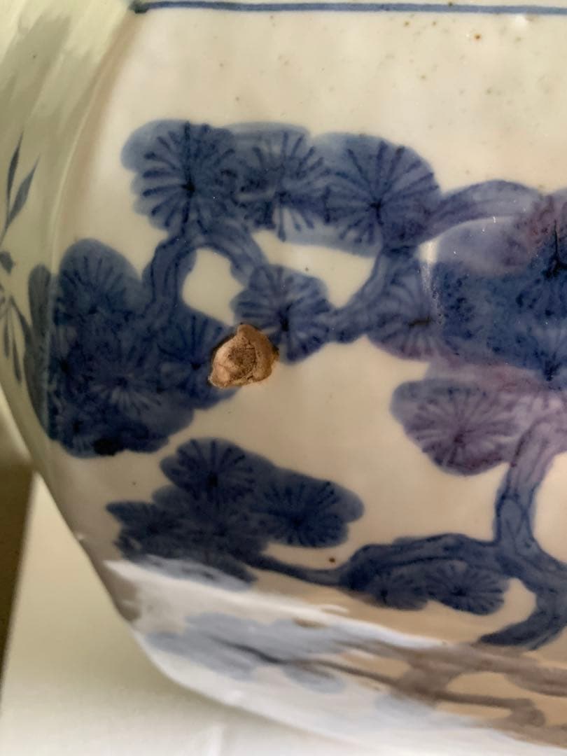 『2061』大明萬暦年製 款 染付 青華 壷 時代物