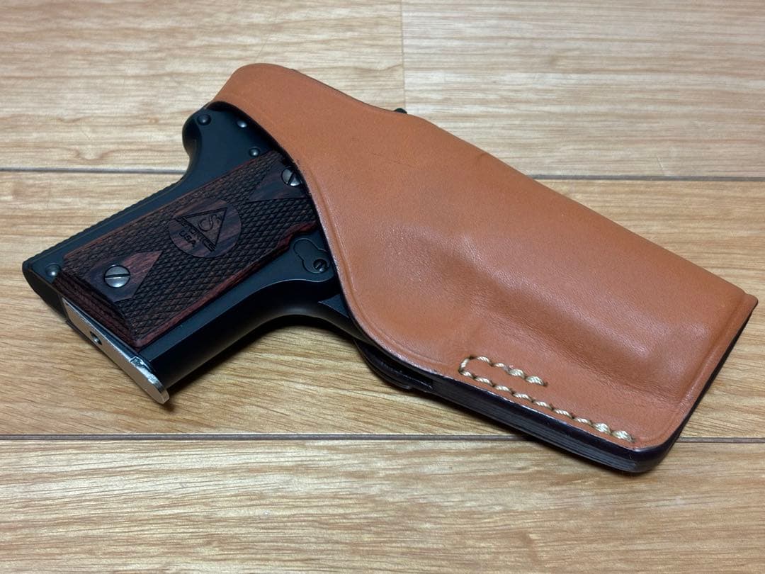 マルイ デトニクス.45 別売木製グリップ 革製ホルスター付属 ASGK刻印有り