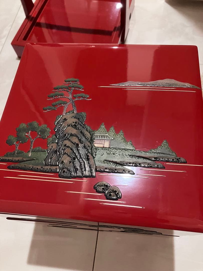【値下げ】べんぼう沖縄　堆錦漆器重箱 3段