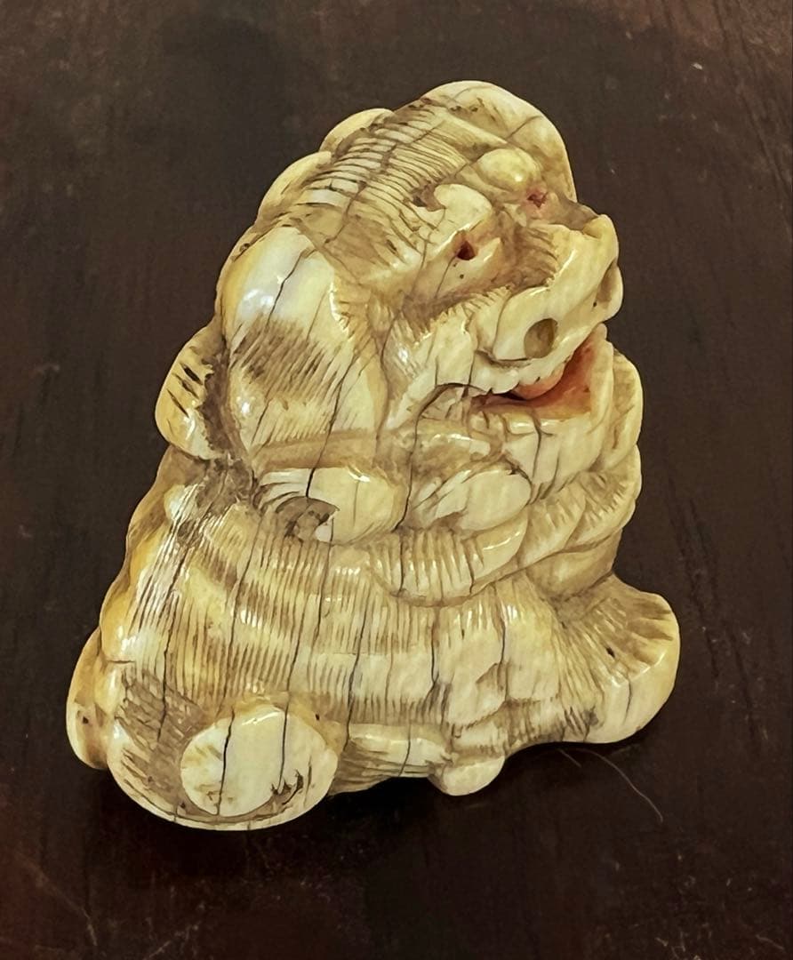 根付　獅子　彫刻　H9-4