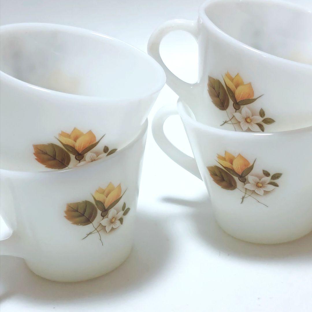 ビンテージ カップ&ソーサー 4客 オールドパイレックス