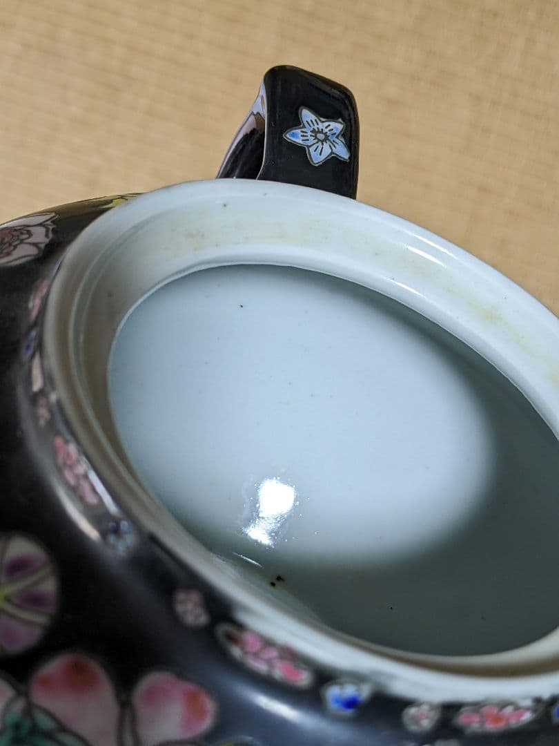 ♦中国古玩 花埋め図 景徳鎮窯 輸出用CHINA 茶道具 急須 古美術 骨董品