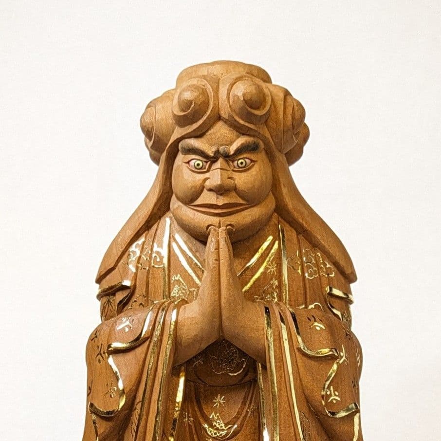 【セール・新品】 中山鬼子母神　金泥　紅檀　総高さ約32.5㎝　鬼子母神