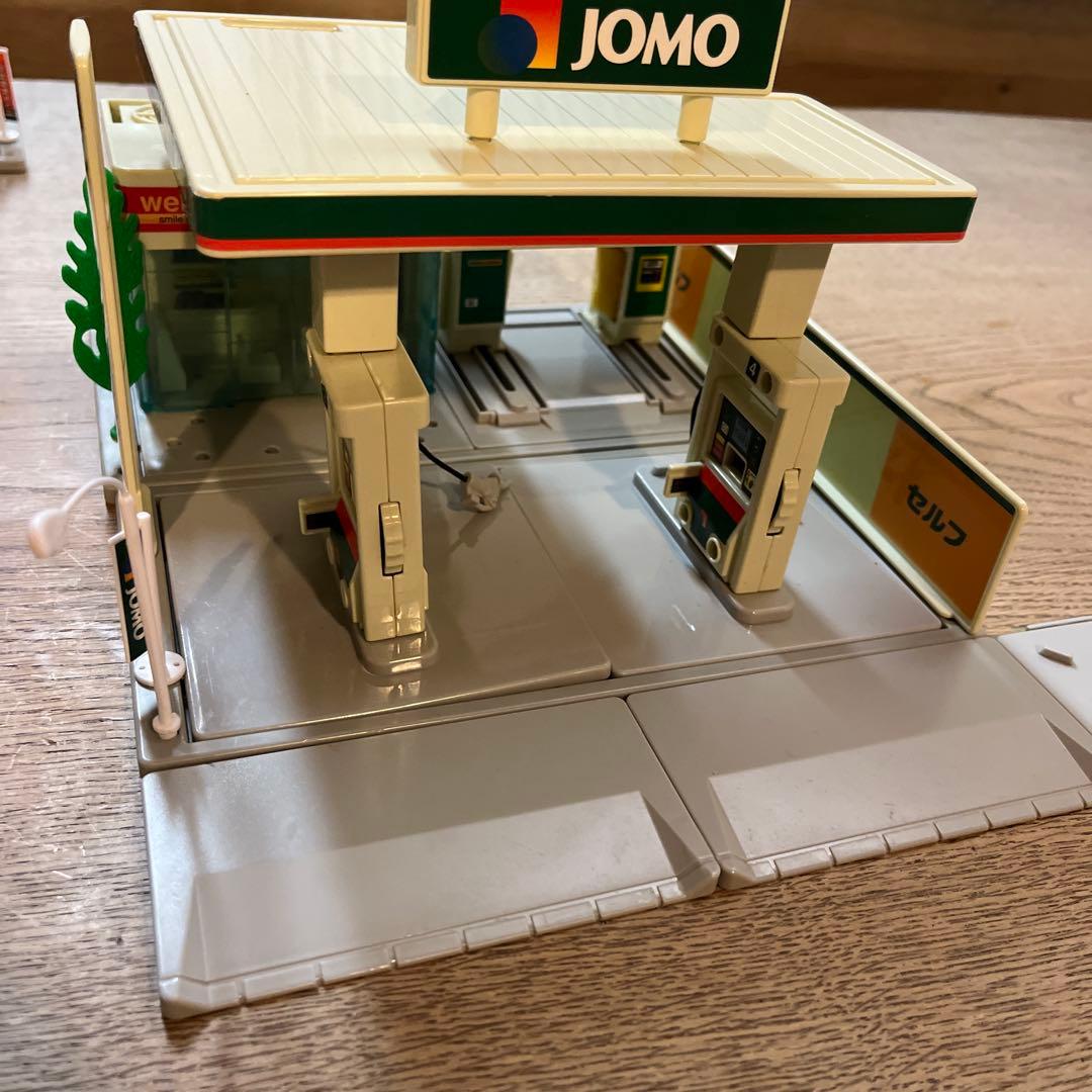 トミカタウン　ガソリンスタンドJOMO トミカ建設カーサービス駐車場　レア絶版