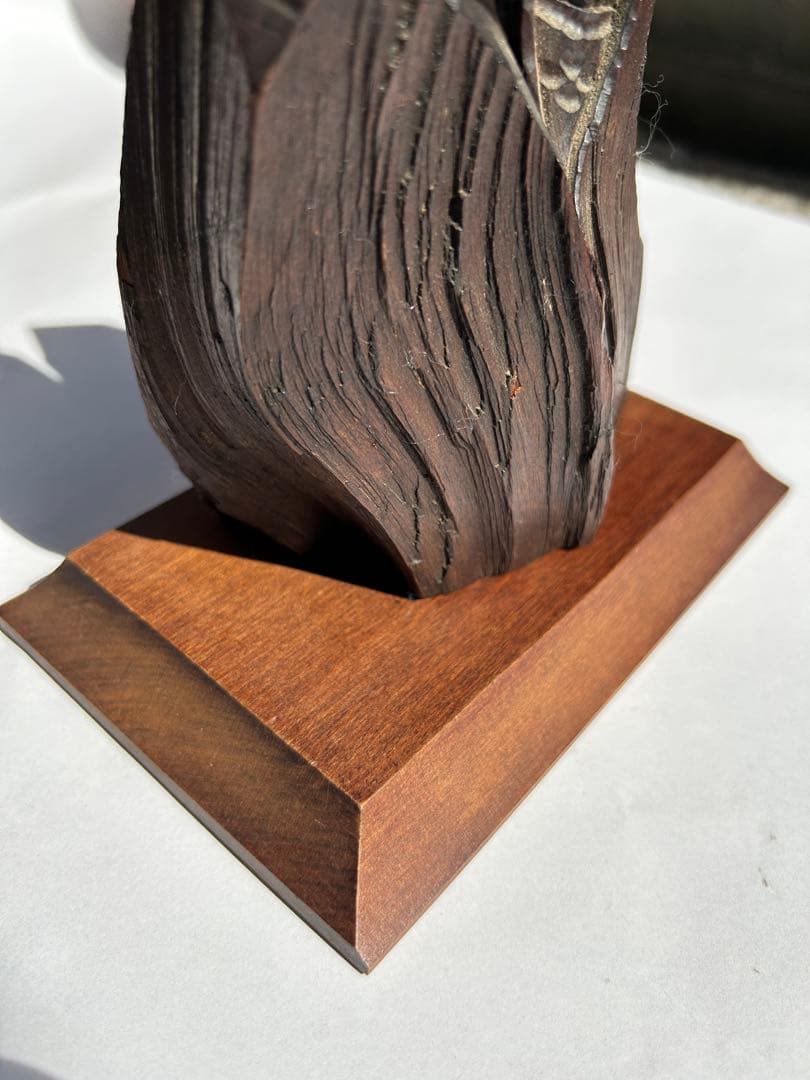 三*浩様 木製抽象彫刻 二人の人物像　夫婦像　アイヌ　木彫り　瀧口正満作品