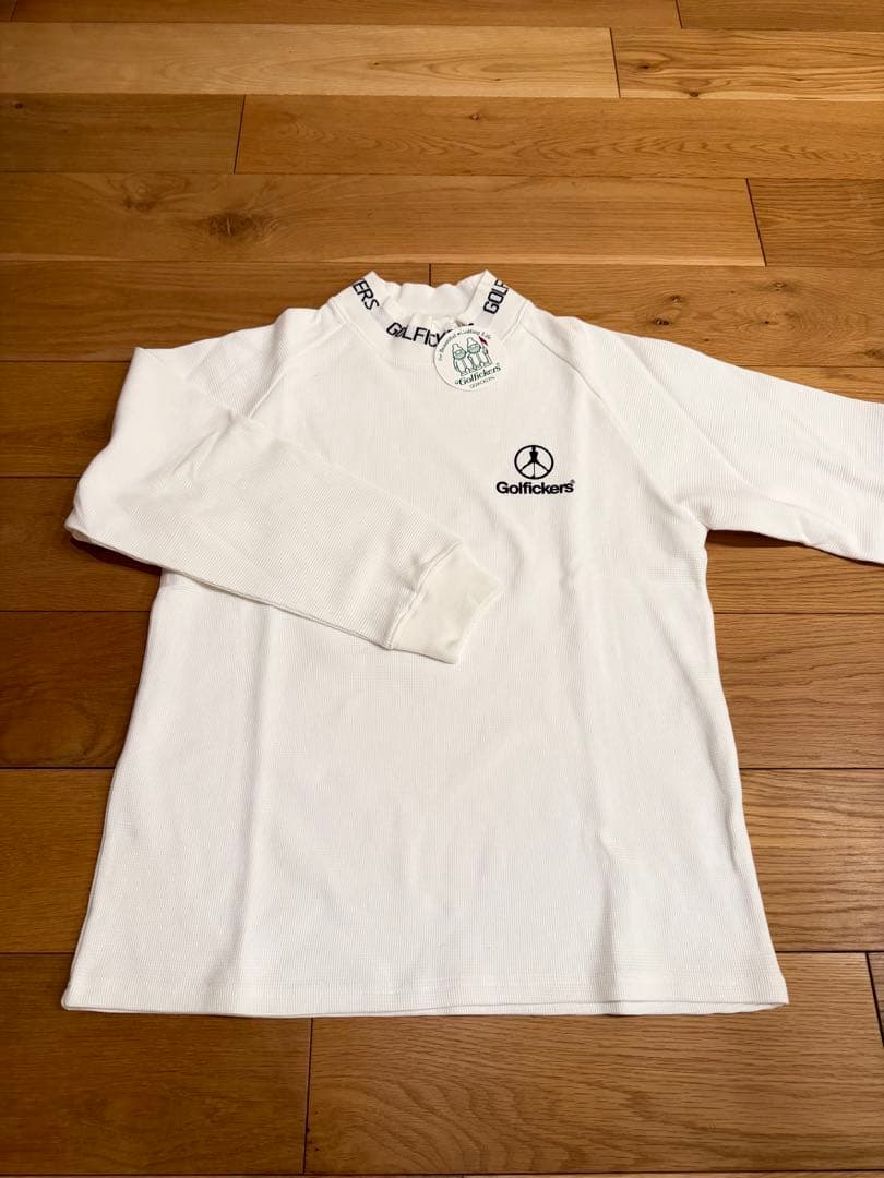 Golfickers モックネック　ハイネック　長袖シャツ　ホワイト　Lサイズ
