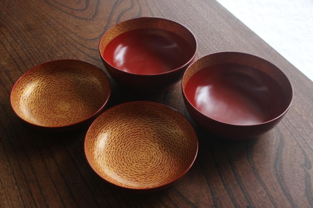 時代逸品！上質朱漆に極上松葉蒔絵の映えるお椀2点（検輪島塗雑煮椀煮物椀